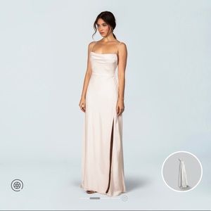 Fame and Partners Ivory Strappy Draped Gown